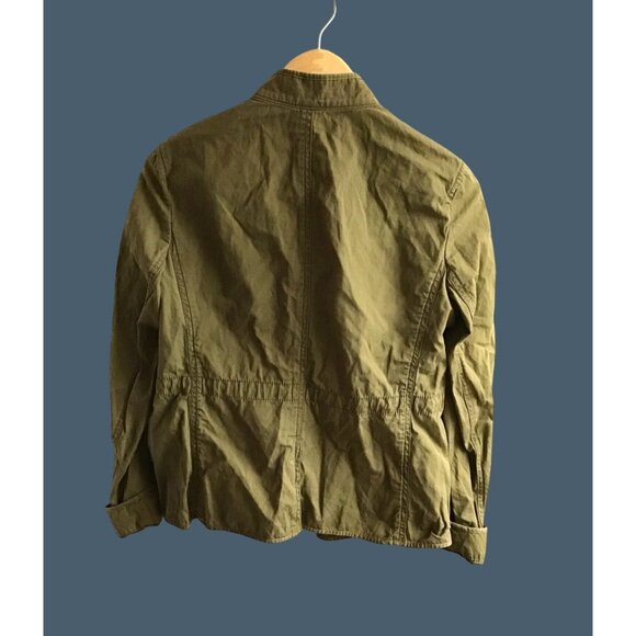 LOFT- WOMENS ARMY GREEN  96% COTTON LONG SLEEVE BUTTON DOWN JACKET SIZE SMALL - Picture 2 of 6